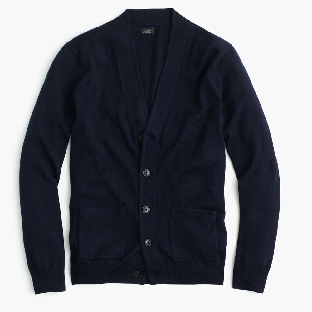 J.Crew 100% Merino Wool Classic Button-Front Cardigan Sweater – XS